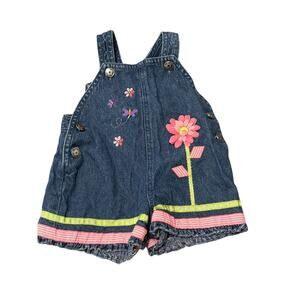 Vintage Floral Denim Jumper/Shorts/Overalls - Kru 3/6M